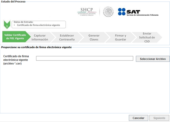 Solicitud de Certificado de Sello Digital (CSD)